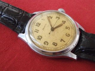 Old Swiss military mechanical wristwatch Helvetia World War II WW II work run 3