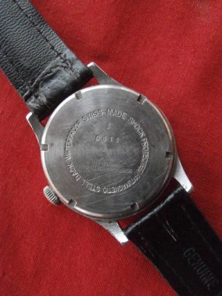 Old Swiss military mechanical wristwatch Helvetia World War II WW II work run 6