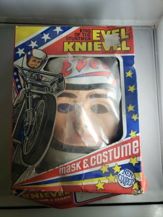 Vintage Ben Cooper Evel Knievel Costume Mask 1970s Size M (8 - 10)