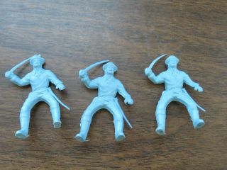Marx 1950 ' s flat light blue pioneers/cavalrymen X20 - all 9 poses 2