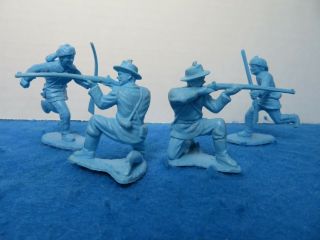 Marx 1950 ' s flat light blue pioneers/cavalrymen X20 - all 9 poses 3