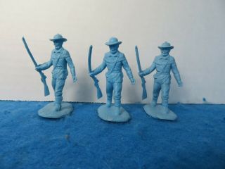 Marx 1950 ' s flat light blue pioneers/cavalrymen X20 - all 9 poses 5