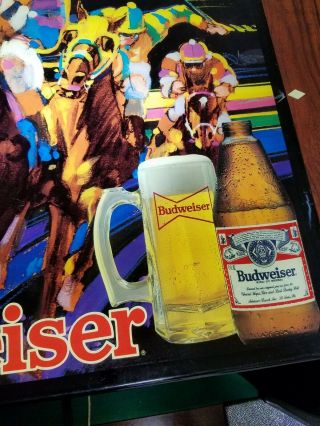 Rare Vintage Budweiser Beer Sign Lighted With Jockey 3