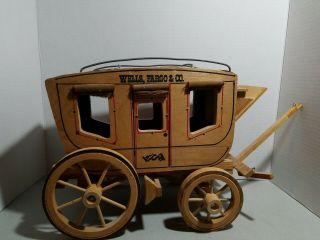 Vintage Wells Fargo & Co.  Wood Stage Coach Western Cowboy Wild West Toy Sharp