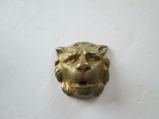 Antique Brass Large Lion Head Figural Drawer Pull Backing Knob Handle 3804