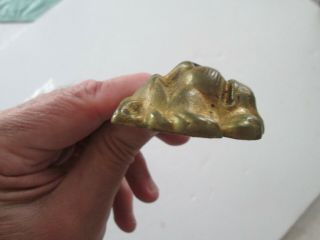 Antique Brass Large Lion Head Figural Drawer Pull Backing Knob Handle 3804 3