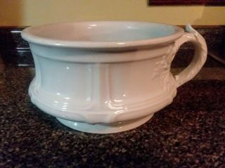 Decorative Porcelain Chamber Pot Antique Porcelain Creamy White -