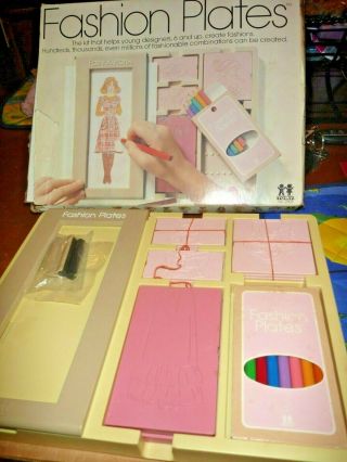 Vintage 1978 Tomy Fashion Plates Designer Kit