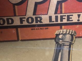 RARE Vintage 1940’s Dr.  Pepper Wood Frame 10 - 2 - 4 Cardboard Advertising Sign ORIG 6