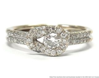 Vintage 14k White Gold Diamond Ring Ladies Designer Fashion Size 6