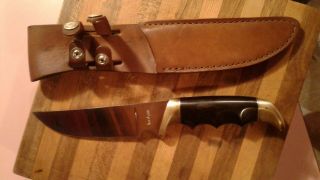 Vintage Kershaw Fixed Blade Knife W/sheath Wilsonville Oregon 1035 - Rare