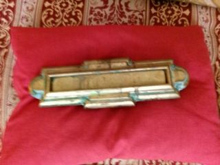 French Antique Brass Letterbox.  25.  5cm Long X 8cm Wide (at Widest Points).