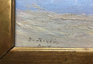 E.  Boudin signed antique oil / board painting French? 3
