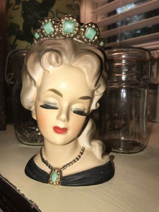 VINTAGE HEAD VASE INARCO E1756 LADY AILEEN 1964 6 Inches High Antique 4