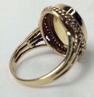 Vintage 1960 ' s Large Citrien Gold Ladies Ring Size 8 1/2 (J547) 5