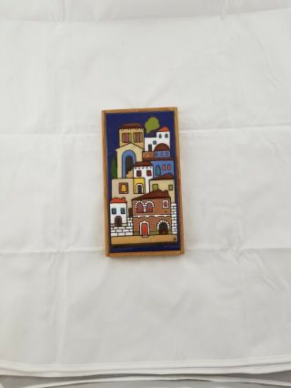 Antique/vintage Hand Painted Tile Scene Ready To Hang