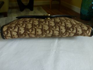 Christian Dior Vintage 1970 ' s Brown Jaquard Monogram Wallet Clutch Bag 6