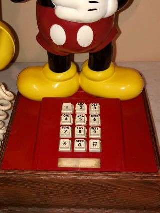 VINTAGE 70 ' S WALT DISNEY MICKEY MOUSE RETRO PUSH BUTTON TELEPHONE 3