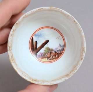 WONDERFUL ANTIQUE 18THC MEISSEN PORCELAIN TEA BOWL & SAUCER DUTCH HARBOUR SCENES 7