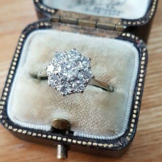 Stunning Antique 18 Ct White Gold 1 Carat Diamond Ring With Valuation
