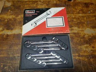 Vintage Snap On Metric 7 Piece 4 Way Angle Head Open End Wrench Set Vsm807