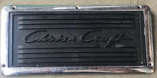 (2) Vintage Chris Craft Step Pads Rubber w/ Chrome Frames & Wood Under 2