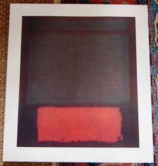 Mark Rothko - Greyed Olive Green Red 1961 - Vintage 1983 Foundation Poster Rare