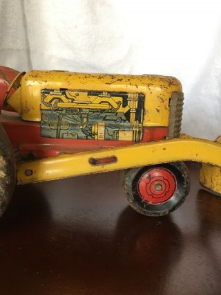 Vintage 1950’s Marx Pressed Steel Tractor With Plow 3