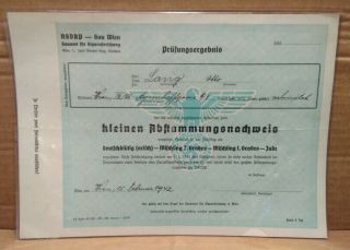 Very Rare Wwii 1942 Nazi/aryan Member German Blood Line Certificate Authentic