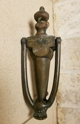 Vintage Large Copper Door Knocker Ornate Statement Decor Diy Oxidize Bell