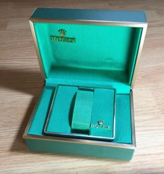 Rare Vintage 1970 Rolex Swiss Watch Empty Display Green Box Usa Made By Bufkor