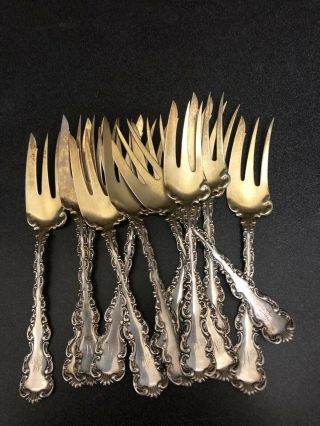 12 Louis Xv By Whiting Sterling Pastry Or Fish Forks Rare Find In Dozen
