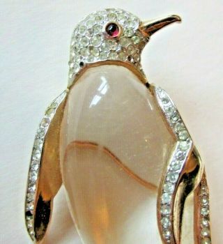 TRIFARI Sterling Penguin Jelly Belly Brooch - ALFRED PHILIPPE 3