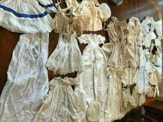30 Pc.  Antique Vintage Doll Clothes Victorian For German French Bisque Dolls