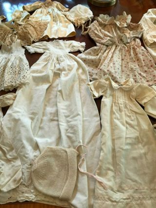 30 Pc.  Antique Vintage Doll Clothes Victorian for German French Bisque Dolls 3