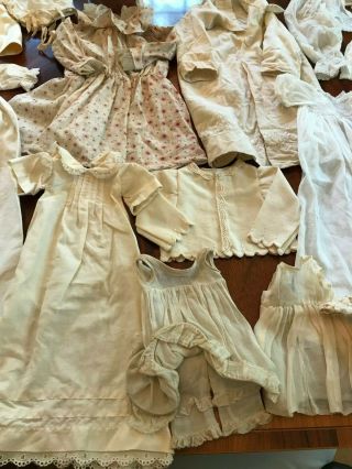 30 Pc.  Antique Vintage Doll Clothes Victorian for German French Bisque Dolls 4