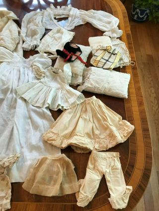 30 Pc.  Antique Vintage Doll Clothes Victorian for German French Bisque Dolls 5