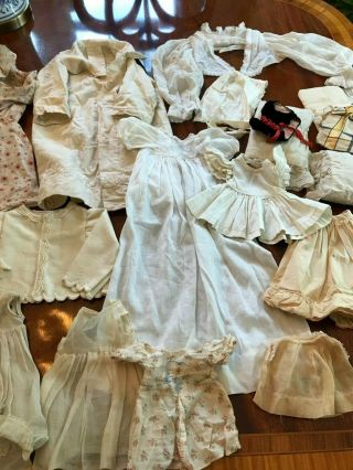 30 Pc.  Antique Vintage Doll Clothes Victorian for German French Bisque Dolls 6