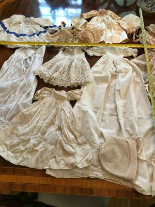 30 Pc.  Antique Vintage Doll Clothes Victorian for German French Bisque Dolls 7