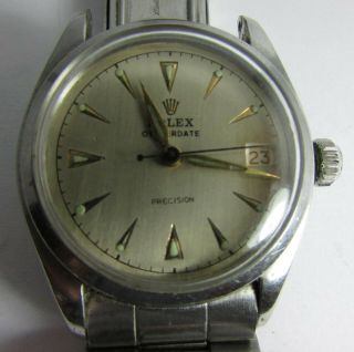 Vintage Rolex Oysterdate Precision Stainless Steel Mens / Ladies Watch