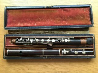 Antique Wooden Flute Clinton And Co London Equisonant For Restoration