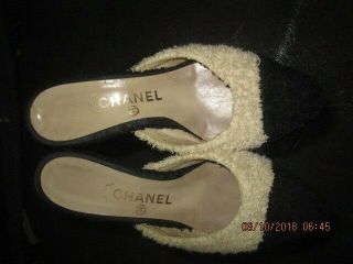 Chanel Terry Cloth Slides 7.  5 - Vintage,  Rare