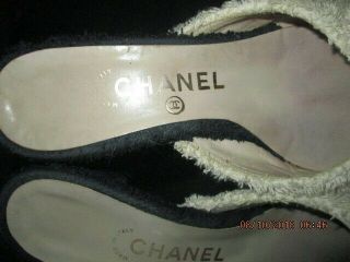 Chanel Terry cloth Slides 7.  5 - Vintage,  Rare 2