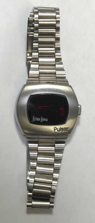 VINT 1973 SIGNED NEIMAN MARCUS PulSAR P2 LED Watch Time Computer James Bond 2