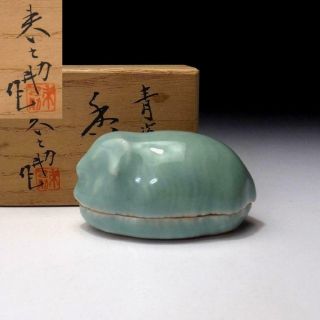 Nq1 Japanese Incense Case,  Kogo By 1st Class Potter,  Rainosuke Ishida,  Sheep