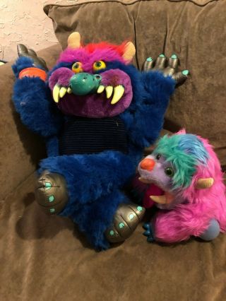 Vintage My Pet Monster Stuffed Plush Toy 1985 And Pet Dog (no Handcuffs)