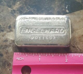 Vintage Engelhard 5 troy oz.  999 Silver Hand Poured Loaf Bar Ingot P011607 6