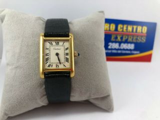 Cartier Vintage Ladies Tank Watch 18k Gold Electroplated Hand Winding