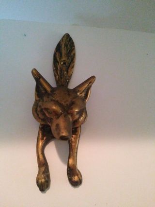 Vintage Fox Brass Doorknocker - Decor/ Conversation Piece