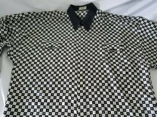 Pre - Death Gianni Versace 100 Silk Shirt | Black Geo on White | EU 50 | Italy 11